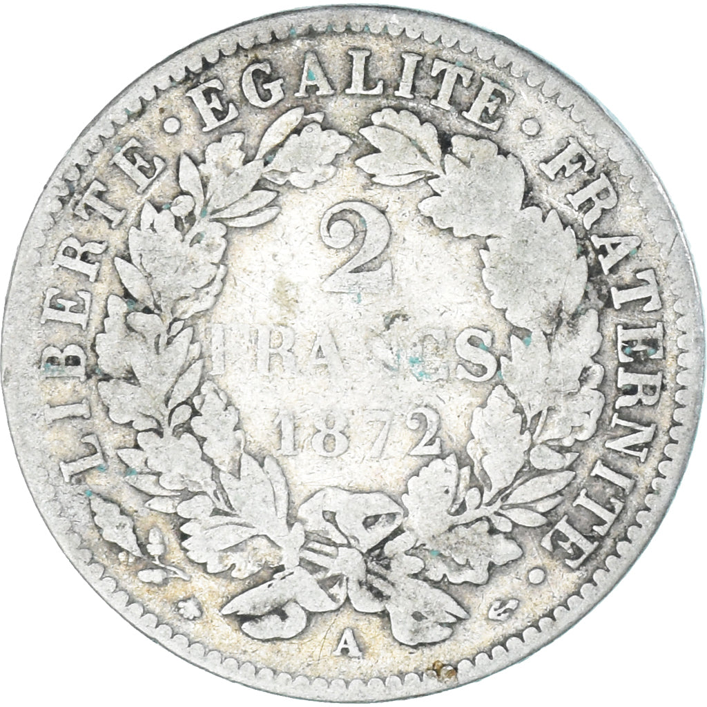 Monnaie, France, Cérès, 2 Francs, 1872, Paris, TB, Argent, KM:817.1