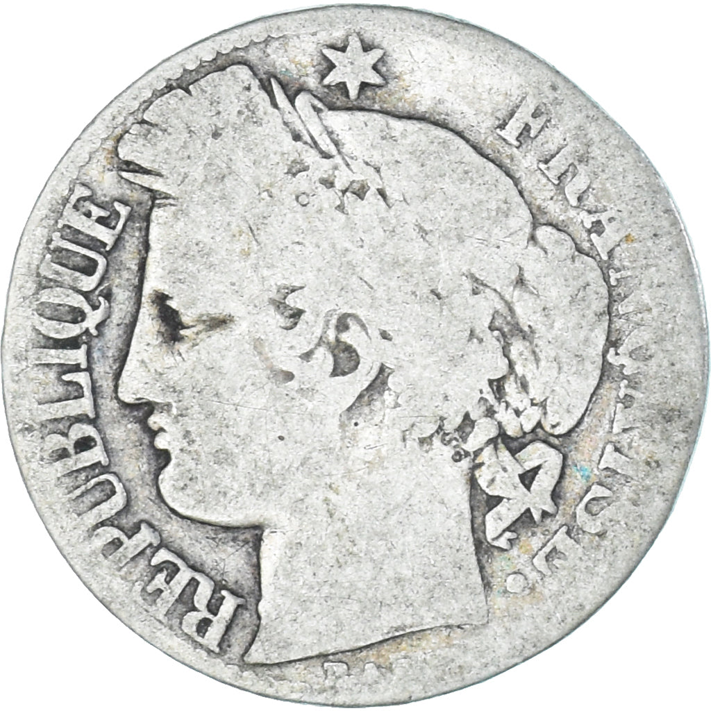 Coin, France, Cérès, Franc, 1871, Paris, F(12-15), Silver, KM:822.1