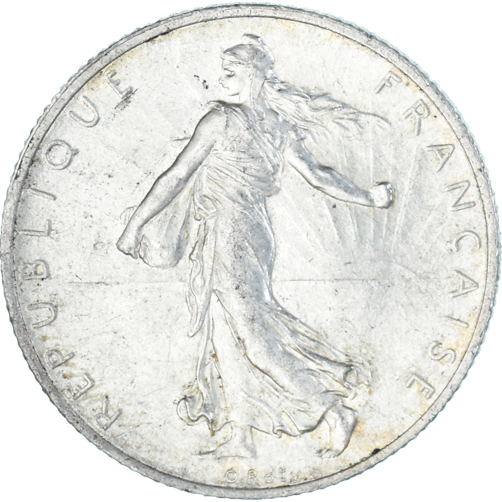 Munten, Frankrijk, Semeuse, 2 Francs, 1917, Paris, ZF+, Zilver, KM:845.1