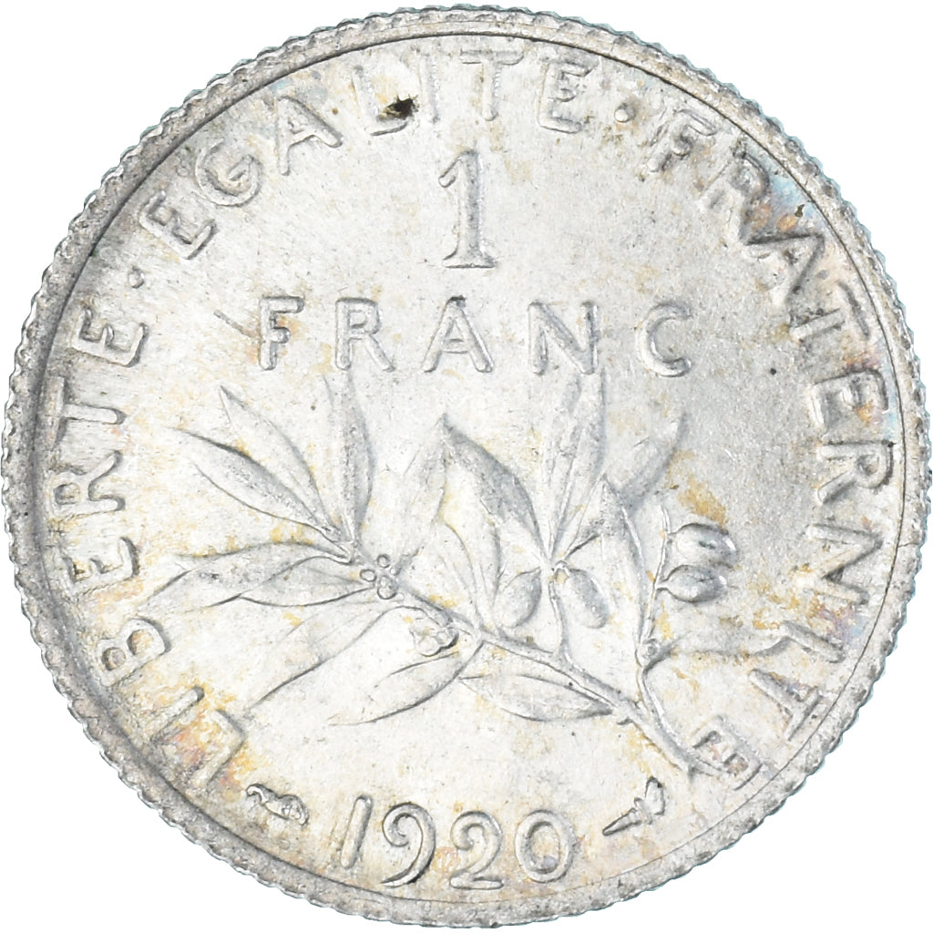 Coin, France, Semeuse, Franc, 1920, Paris, AU(50-53), Silver, KM:844.1