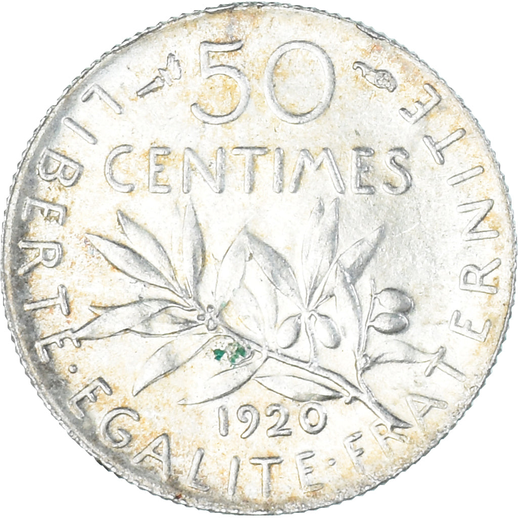 Münze, Frankreich, Semeuse, 50 Centimes, 1920, Paris, VZ+, Silber, KM:854