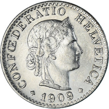 Monnaie, Suisse, 20 Centimes, 1909, Bern, SPL, Nickel