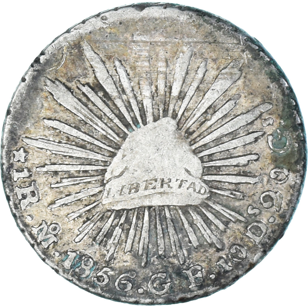 Coin, Mexico, Real, 1856, Mexico City, EF(40-45), Silver, KM:372.8