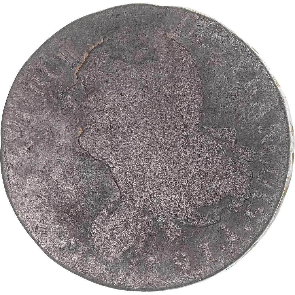 Munten, Frankrijk, 2 sols françois, 2 Sols, 1791, Paris, ZG+, Bronzen, KM:603.1