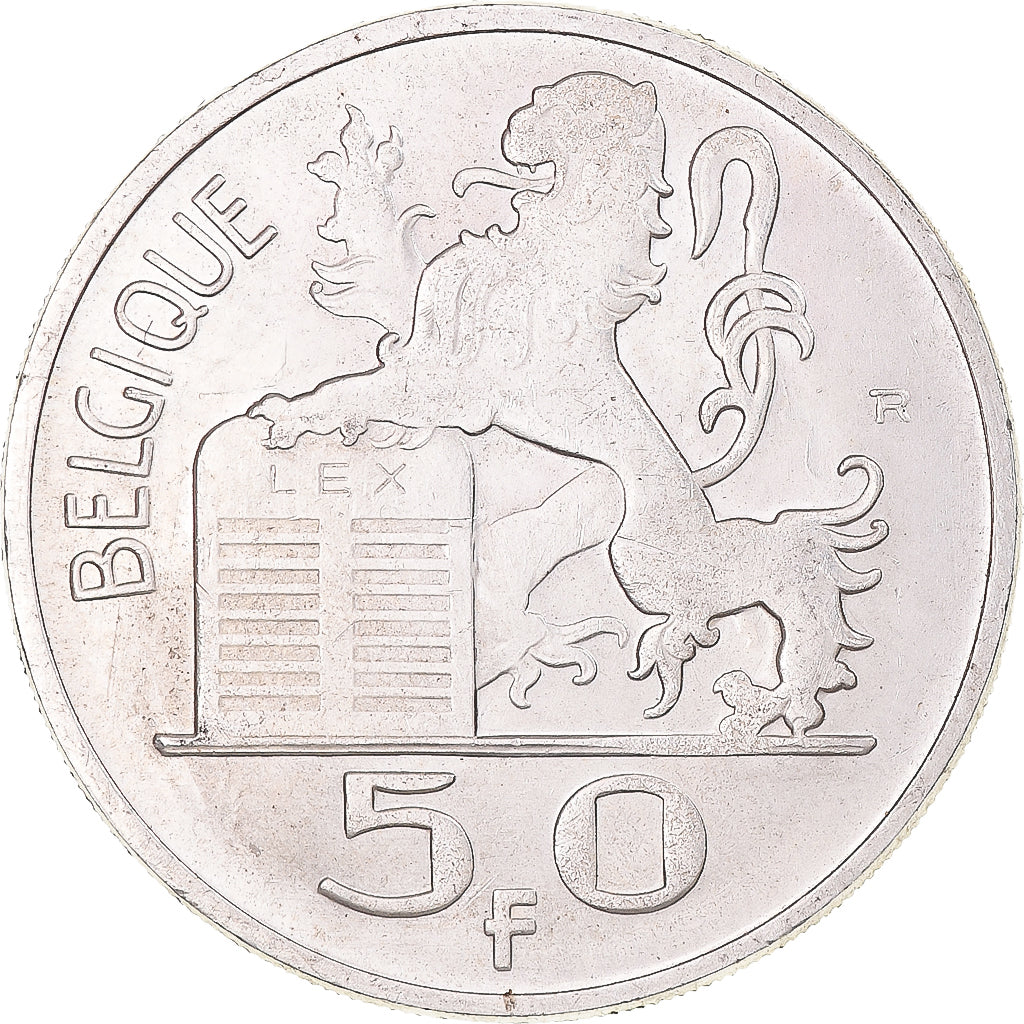 Coin, Belgium, 50 Francs, 50 Frank, 1954, MS(60-62), Silver, KM:136.1