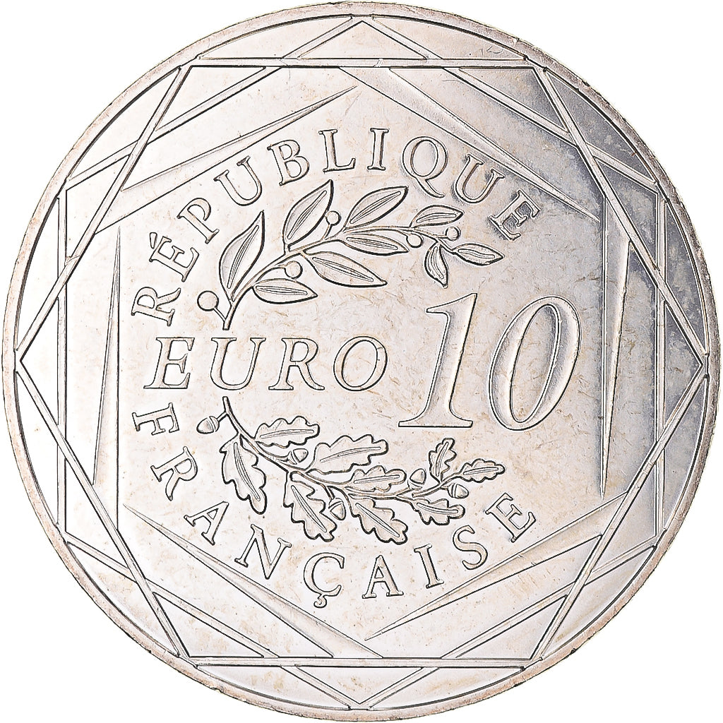 France, 10 Euro, Monnaie de Paris, Coq, 2016, MS(63), Silver