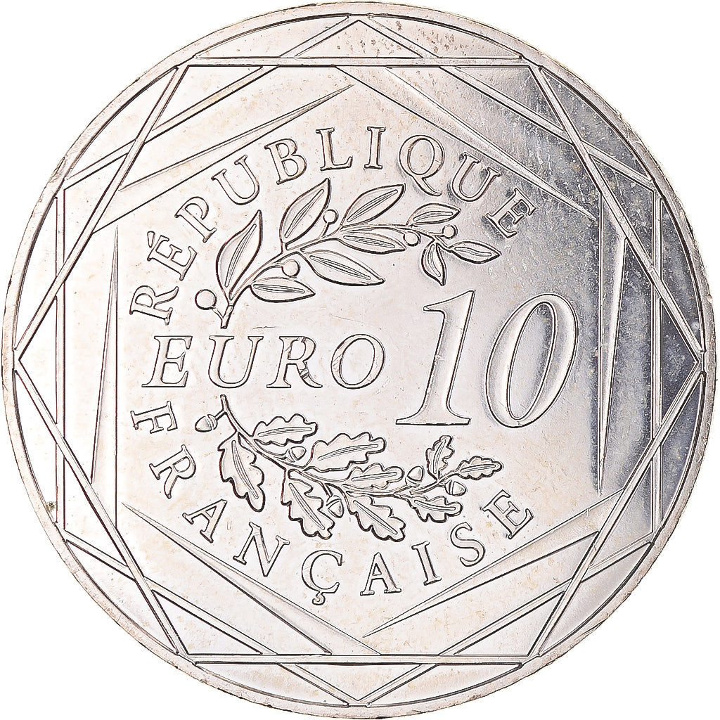 France, 10 Euro, 2016, Monnaie de Paris, Coq, MS(63), Silver