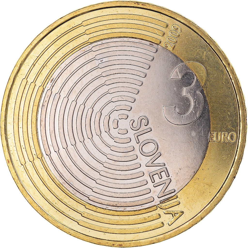 Slovenië, 3 Euro, 2009, Edward Rusjan 1909, PR, Bi-Metallic