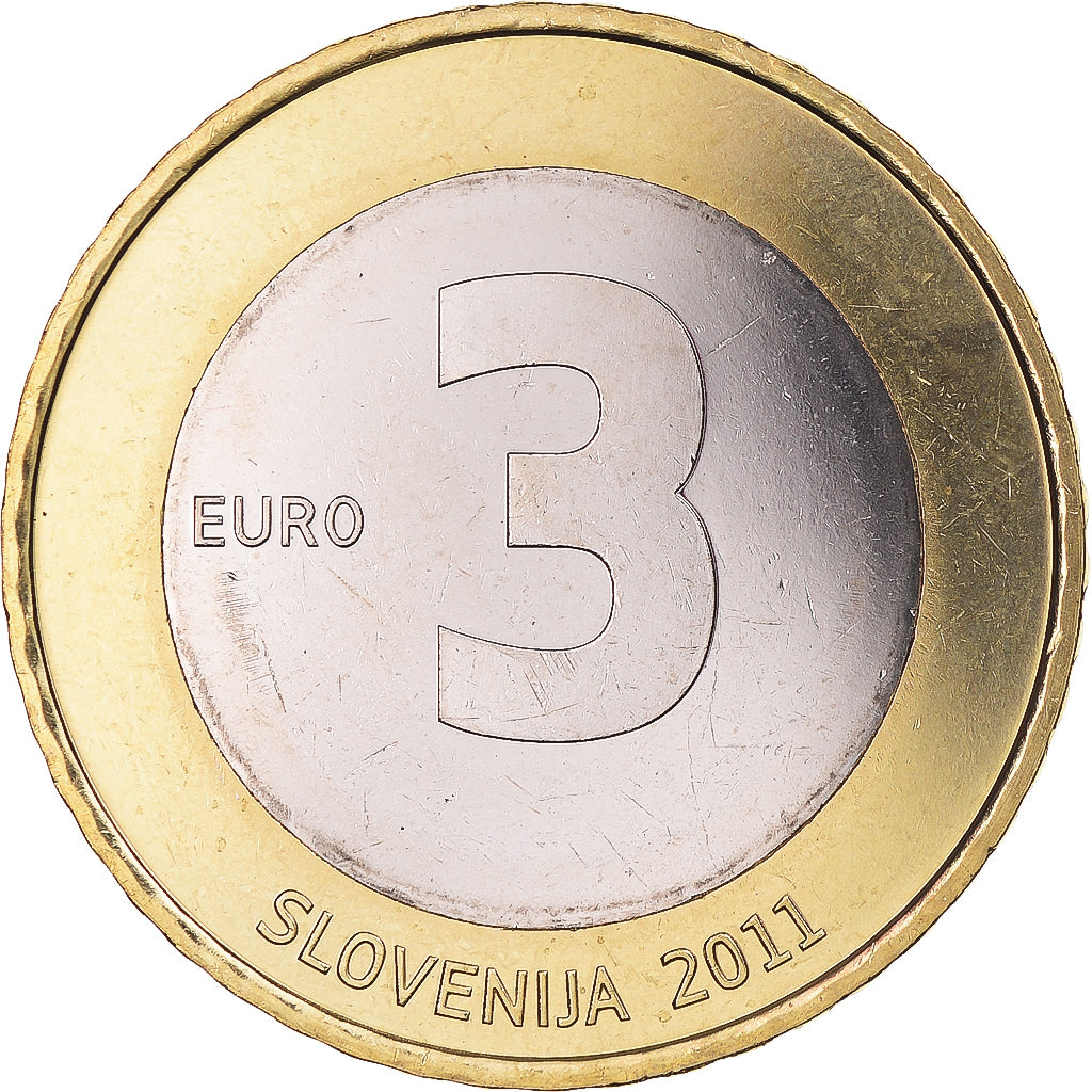 Slovenia, 3 Euro, 2011, Samostonjna Slovenia, MS(60-62), Bi-Metallic