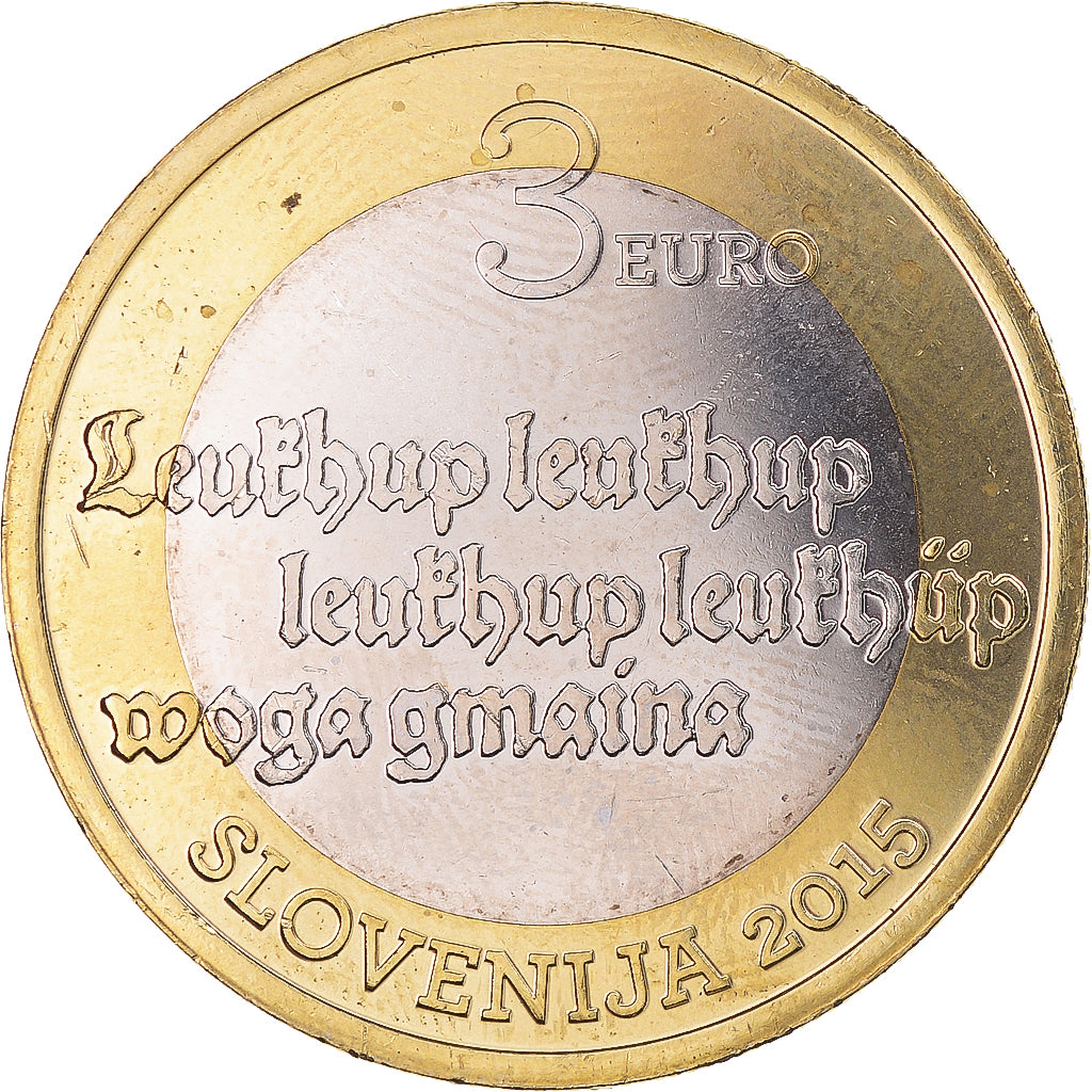 Slovenia, 3 Euro, 2015, Stara Prauba 1515, MS(63), Bi-Metallic