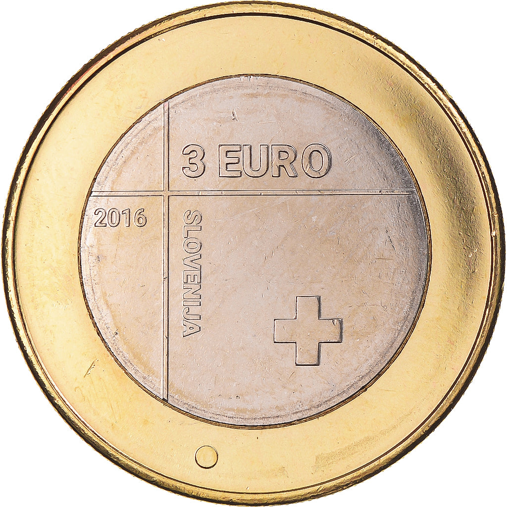 Slovenia, 3 Euro, 2016, 150 LET Croix Rouge, AU(55-58), Bi-Metallic
