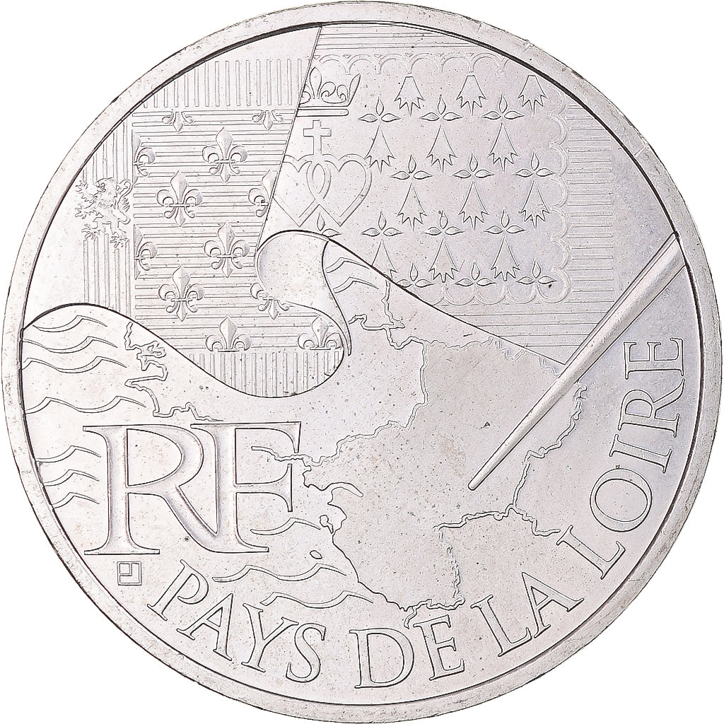 France, 10 Euro, Euros des régions, 2010, Monnaie de Paris, Pays De La Loire