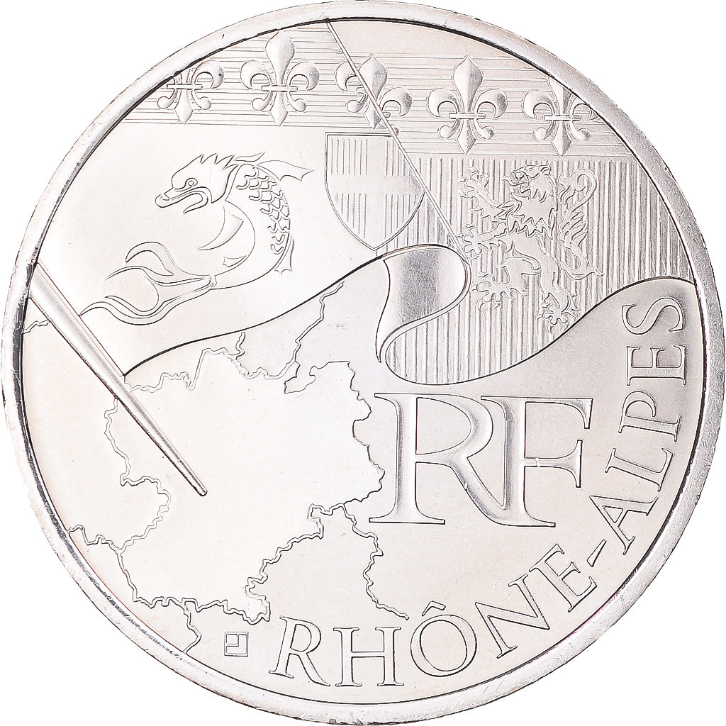 France, 10 Euro, Euros des régions, 2010, Monnaie de Paris, Rhône-Alpes