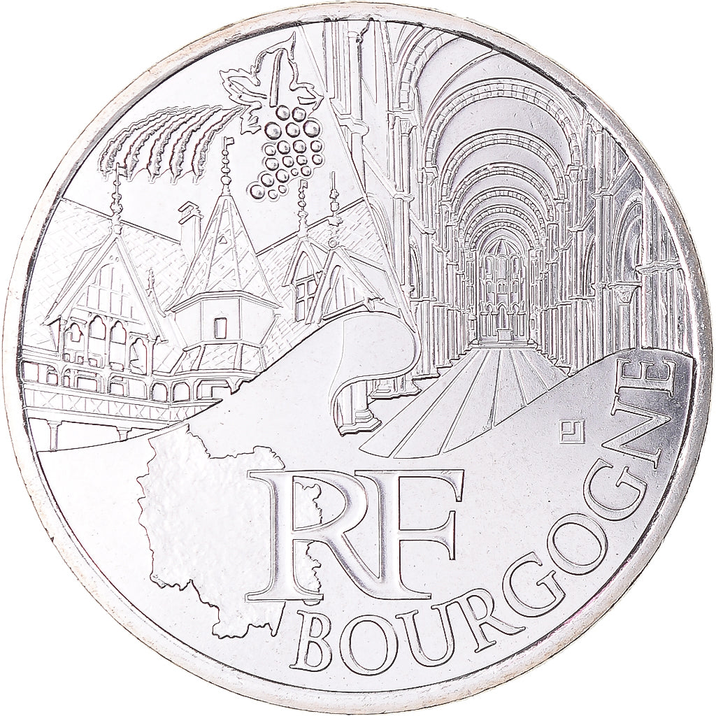 France, 10 Euro, Euros des régions, 2011, Monnaie de Paris, Bourgogne