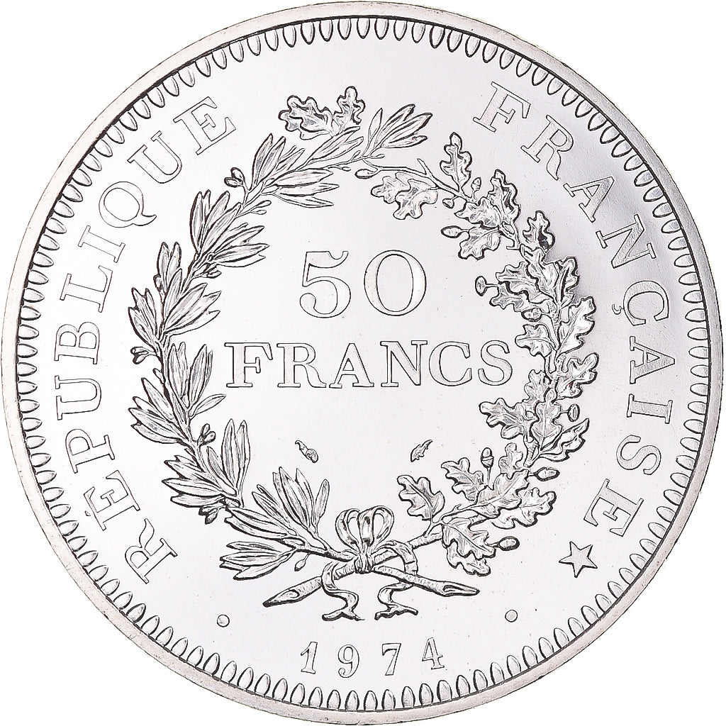 Coin, France, Hercule, 50 Francs, 1974, Paris, MS(65-70), Silver, KM:941.1