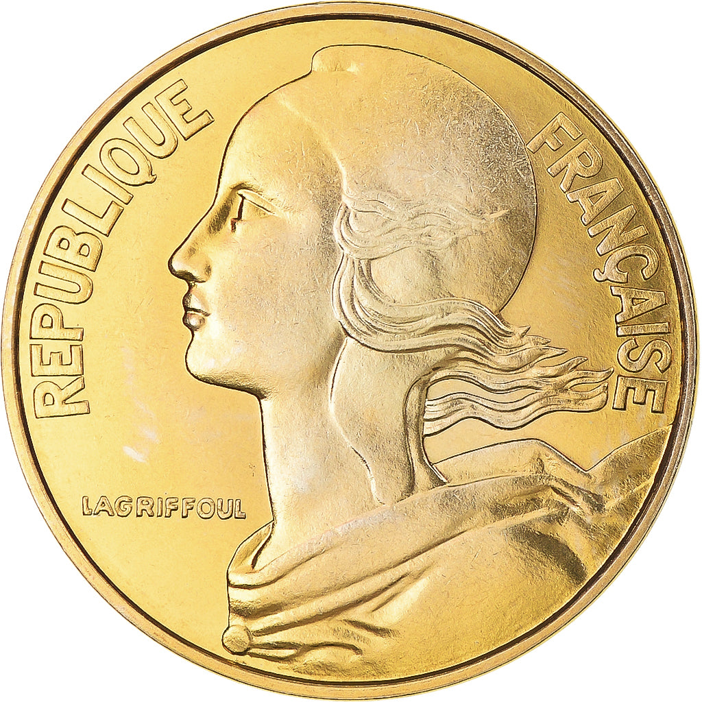 Moneta, Francja, Marianne, 20 Centimes, 1974, Paris, MS(65-70), Aluminium-Brąz
