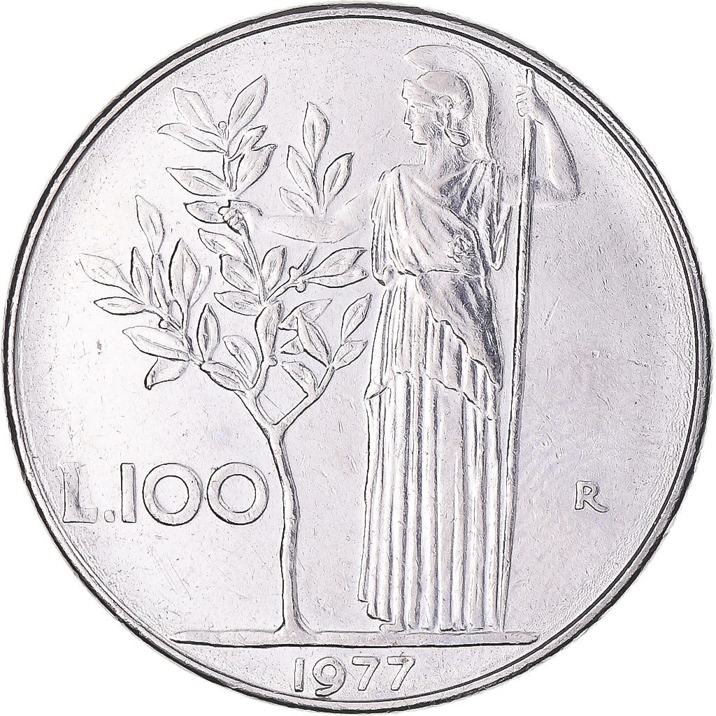 Moneda, Italia, 100 Lire, 1977, Rome, EBC, Acero inoxidable, KM:96.1