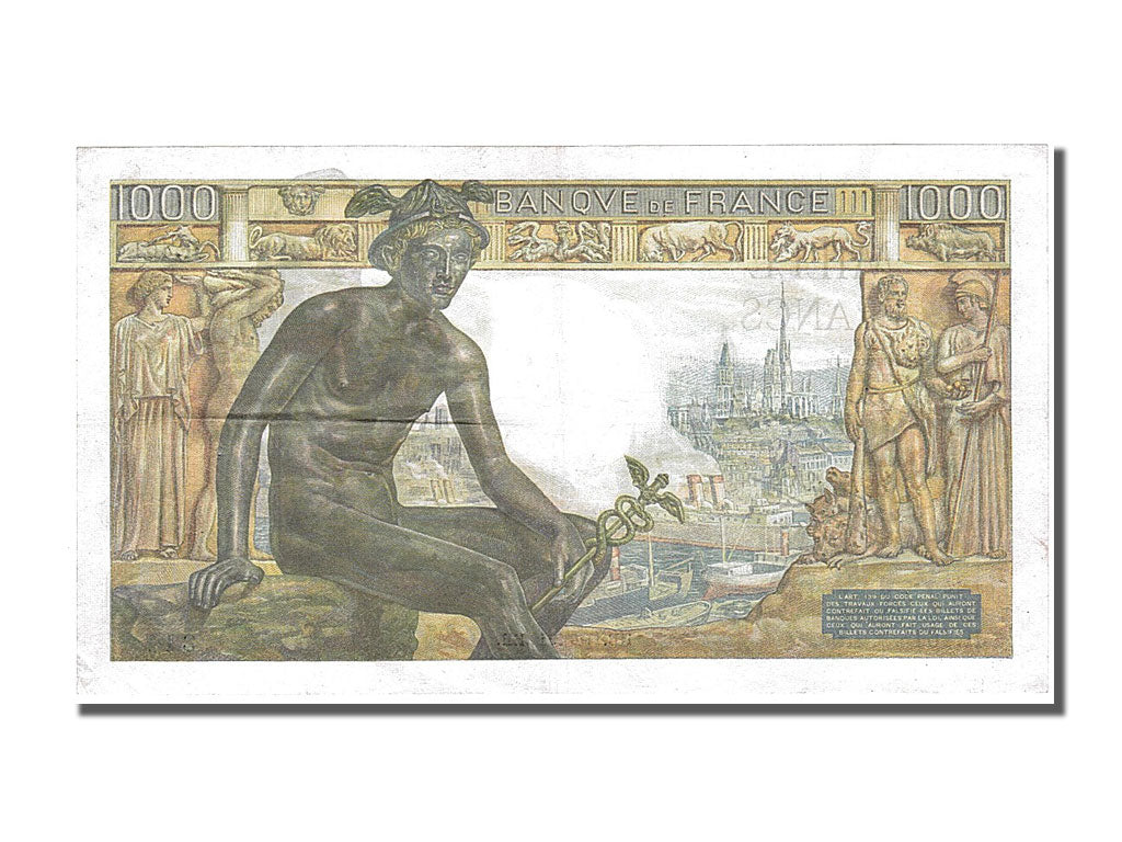 France, 1000 Francs, 1 000 F 1942-1943 ''Déesse Déméter'', 1942, KM #102, 194...