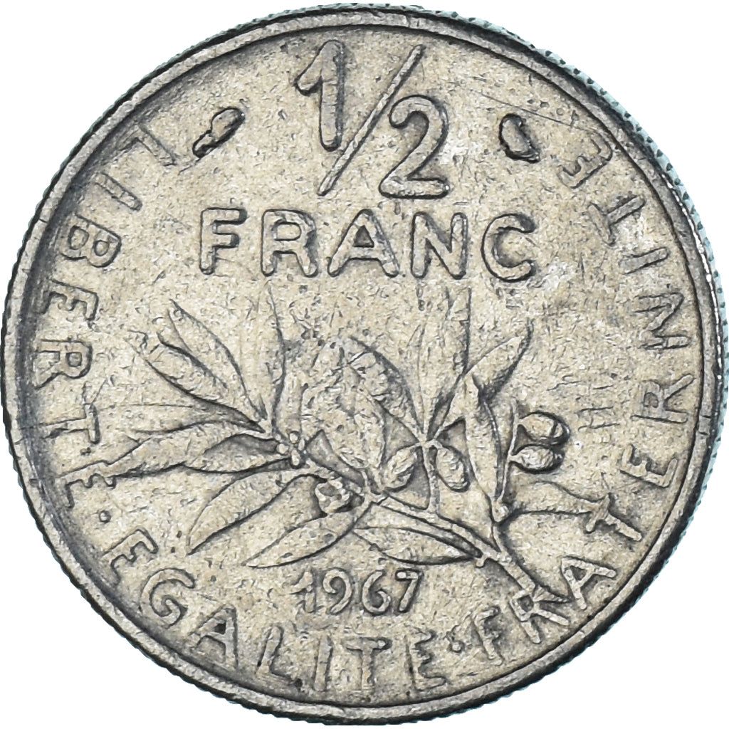 Münze, Frankreich, Semeuse, 1/2 Franc, 1967, Paris, VZ, Nickel, KM:931.1