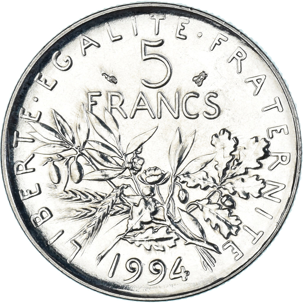 Coin, France, Semeuse, 5 Francs, 1994, Paris, MS(64), Nickel Clad Copper-Nickel