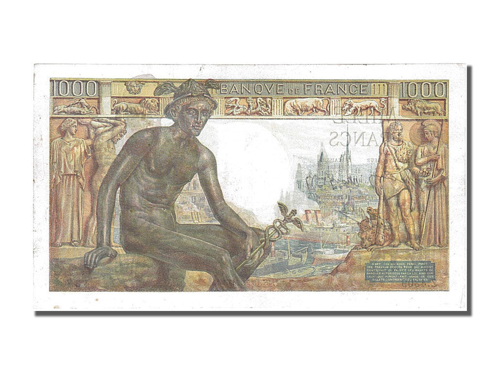 France, 1000 Francs, 1 000 F 1942-1943 ''Déesse Déméter'', 1943, KM #102, 194...