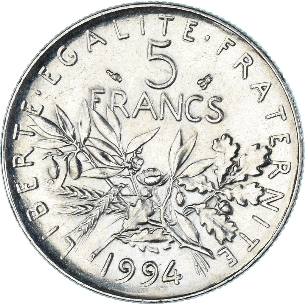 Coin, France, Semeuse, 5 Francs, 1994, Paris, MS(64), Nickel Clad Copper-Nickel