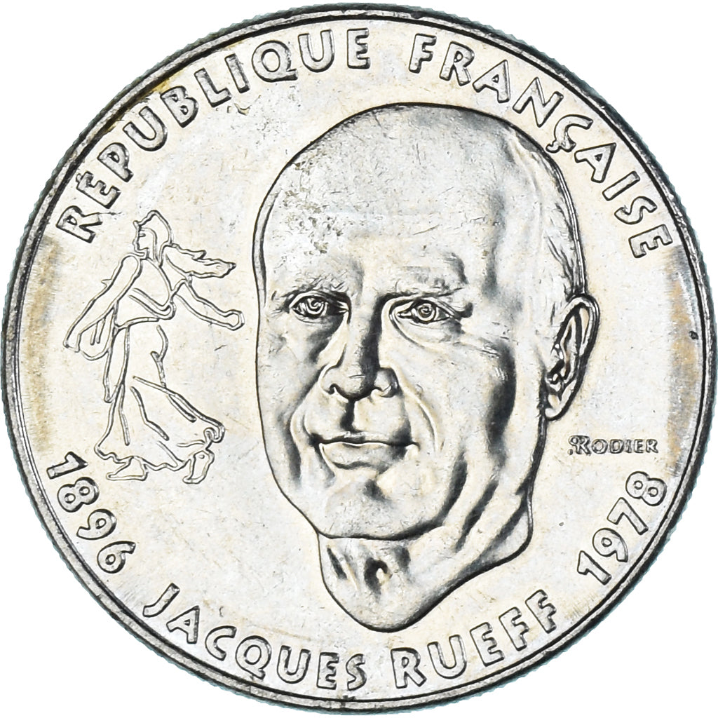 Moneta, Francia, Jacques Rueff, Franc, 1996, SPL, Nichel, KM:1160