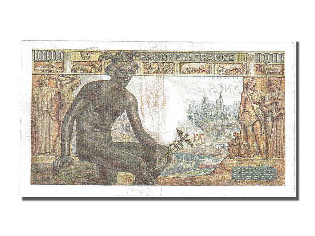 France, 1000 Francs, 1 000 F 1942-1943 ''Déesse Déméter'', 1943, KM #102, 194...