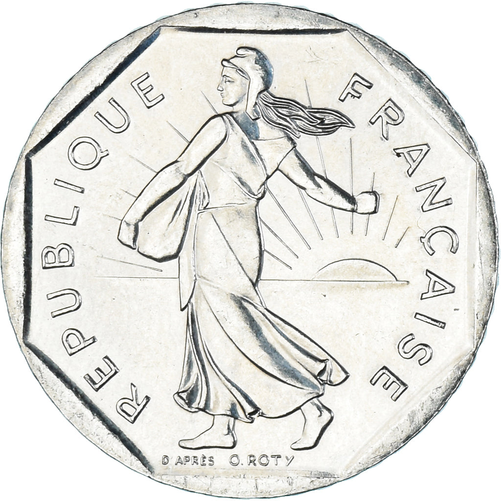 Münze, Frankreich, Semeuse, 2 Francs, 1994, Proof, VZ+, Nickel, KM:942.1