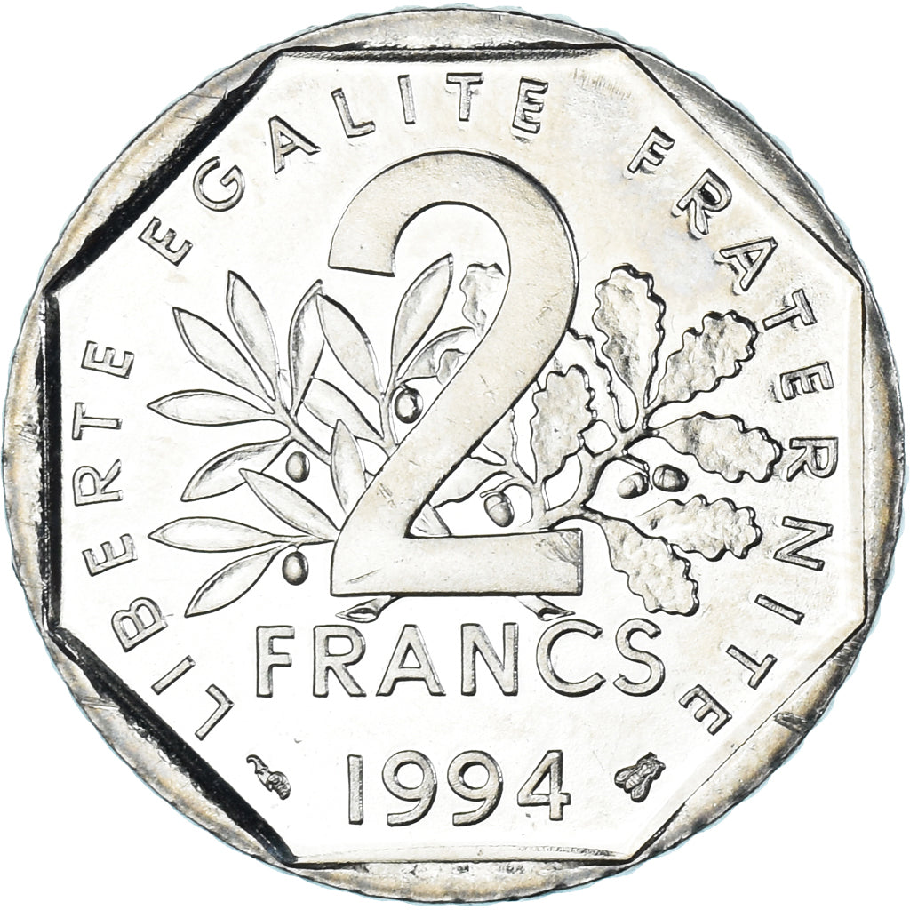 Moneta, Francia, Semeuse, 2 Francs, 1994, Proof, SPL+, Nichel, KM:942.1