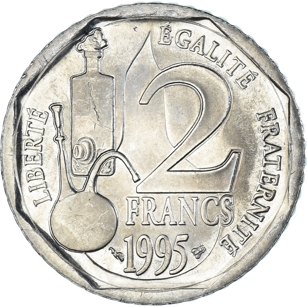 Moeda, França, Pasteur, 2 Francs, 1995, MS(60-62), Níquel, KM:1119