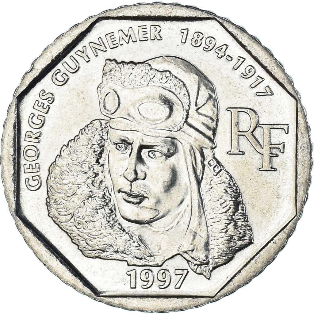 Coin, France, Guynemer, 2 Francs, 1997, MS(60-62), Nickel, KM:1187