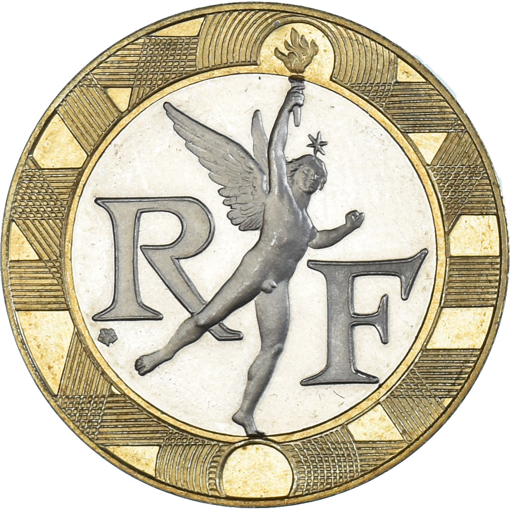 Munten, Frankrijk, Génie, 10 Francs, 1991, Proof, PR+, Aluminum-Bronze