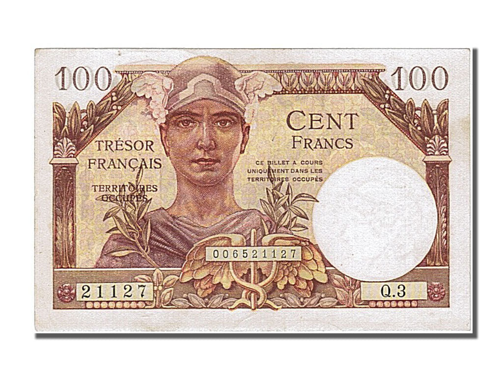 France, 100 Francs, 1947 French Treasury, 1947, KM #M9, 1947-01-01, UNC(64), Q,.