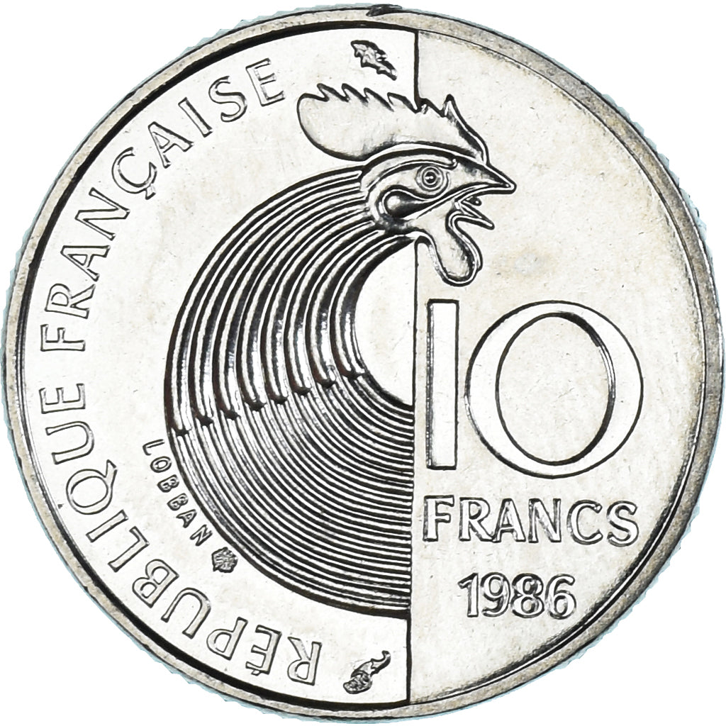 Moneda, Francia, Schumann, 10 Francs, 1986, SC+, Níquel, KM:958