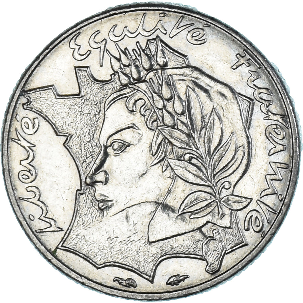 Coin, France, Jimenez, 10 Francs, 1986, Variété Listel, AU(55-58), Nickel