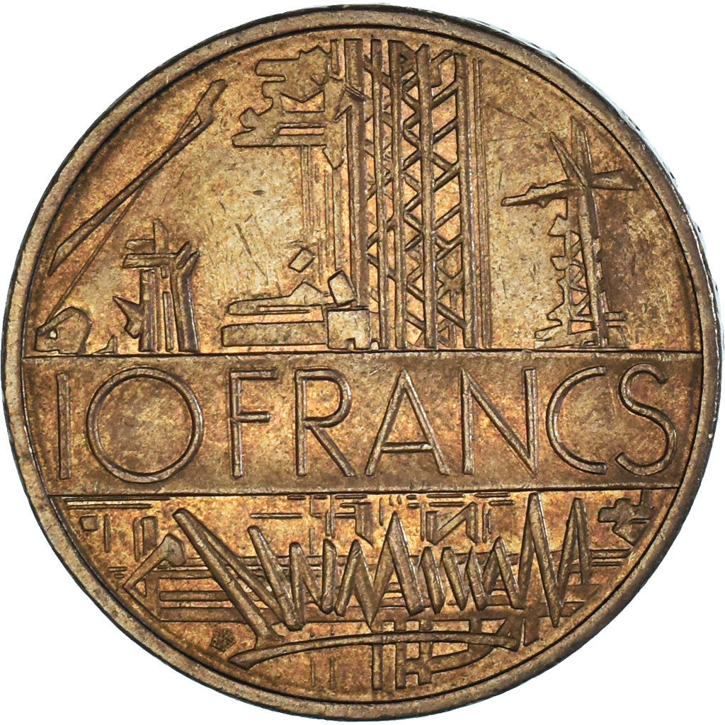 Coin, France, Mathieu, 10 Francs, 1985, Tranche B, MS(60-62), Nickel-brass