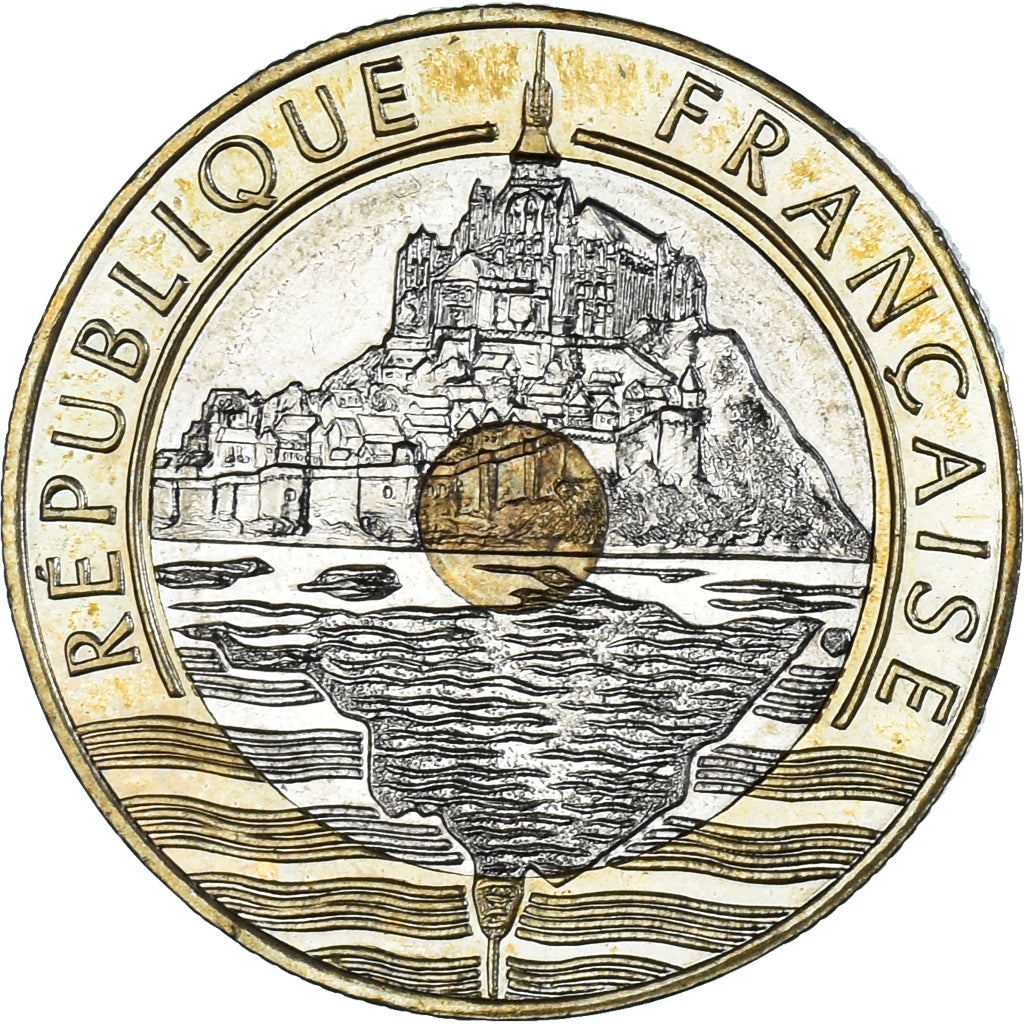 Moeda, França, Mont Saint Michel, 20 Francs, 1994, Proof, MS(65-70)