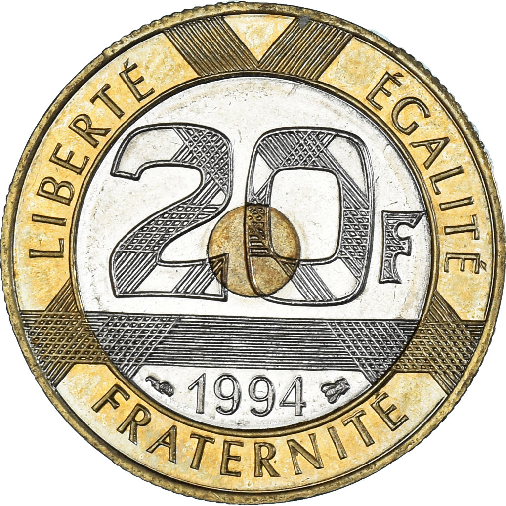 Moeda, França, Mont Saint Michel, 20 Francs, 1994, Proof, MS(65-70)