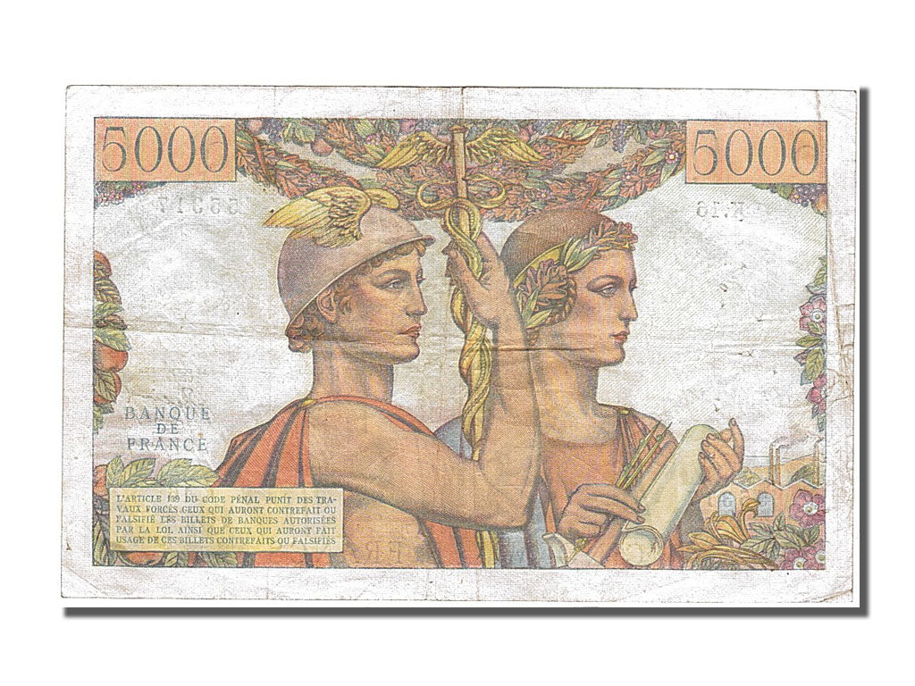 Banknote, France, 5000 Francs, 5 000 F 1949-1957 ''Terre et Mer'', 1949