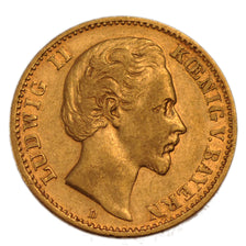 German States, 10 Mark, 1875, Munich, KM #503, EF(40-45), Gold, 3.92