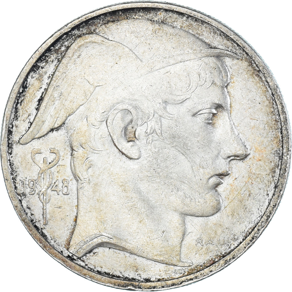 Coin, Belgium, 50 Francs, 50 Frank, 1948, AU(55-58), Silver, KM:136.1