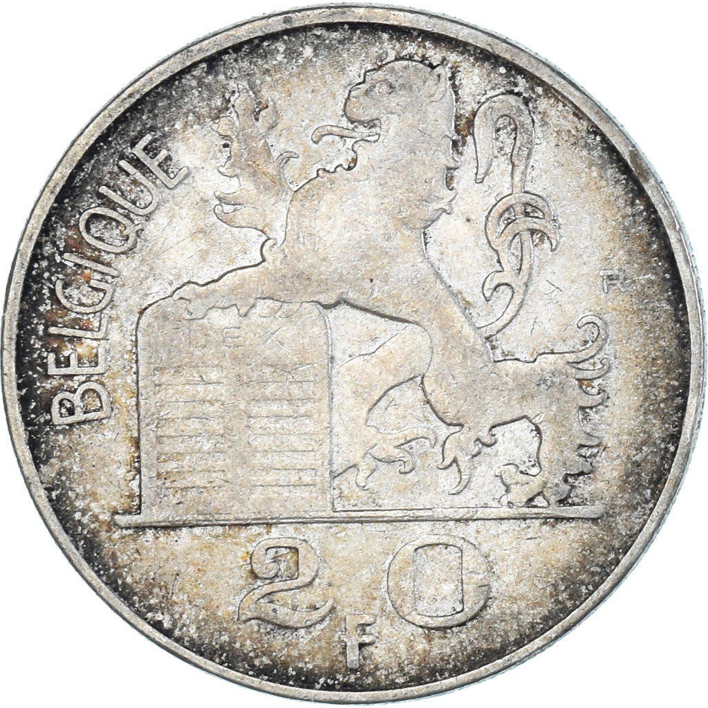 Coin, Belgium, 20 Francs, 20 Frank, 1950, AU(55-58), Silver, KM:140.1
