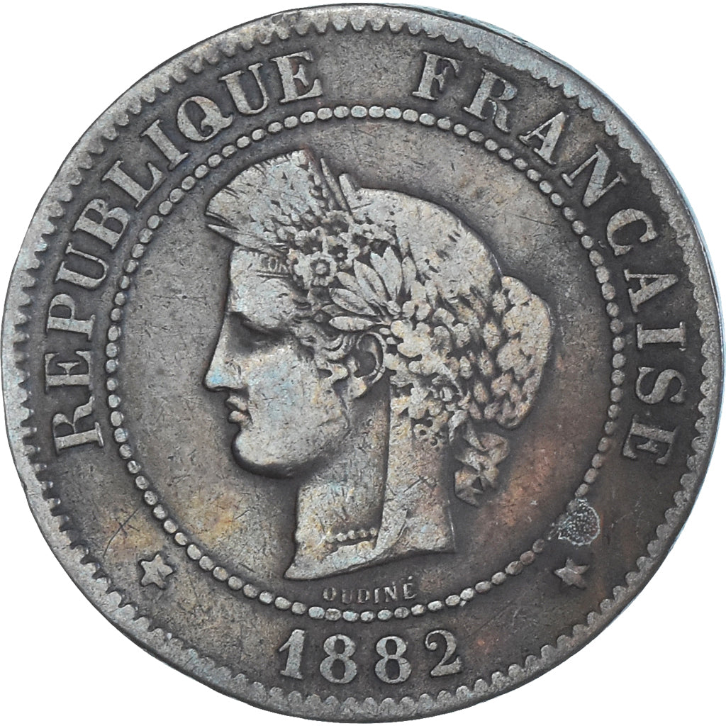Coin, France, Cérès, 5 Centimes, 1882, Paris, VF(30-35), Bronze, KM:821.1