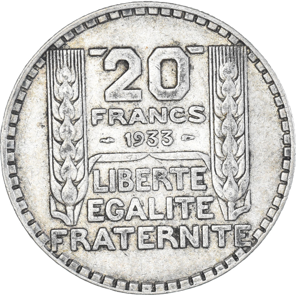Munten, Frankrijk, Turin, 20 Francs, 1933, Paris, PR, Zilver, KM:879
