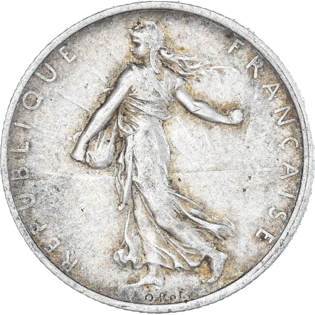 Moeda, França, Semeuse, 2 Francs, 1918, Paris, AU(50-53), Prata, KM:845.1