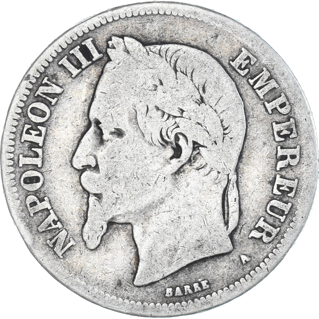 Moneta, Francja, Napoleon III, Napoléon III, Franc, 1869, Paris, VF(30-35)