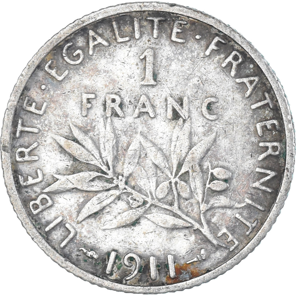 Moneda, Francia, Semeuse, Franc, 1911, Paris, MBC, Plata, KM:844.1