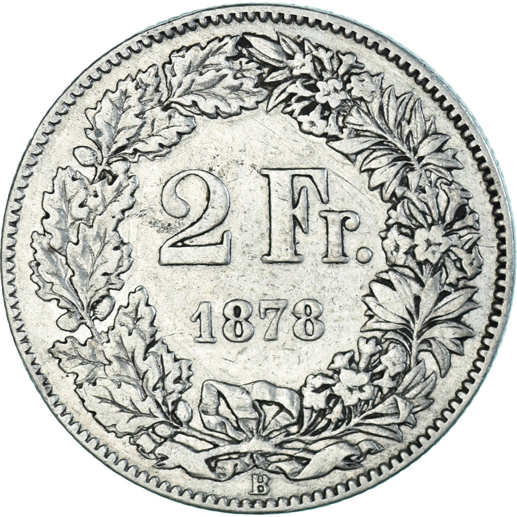 Münze, Schweiz, 2 Francs, 1878, Bern, SS+, Silber, KM:21