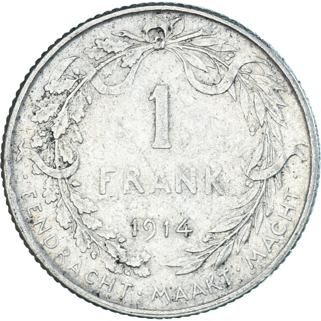 Moneda, Bélgica, Franc, 1914, MBC, Plata, KM:73.1